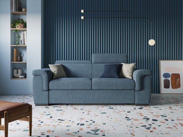 Giunone divano letto con materasso alto 18 cm e poggiatesta reclinabil