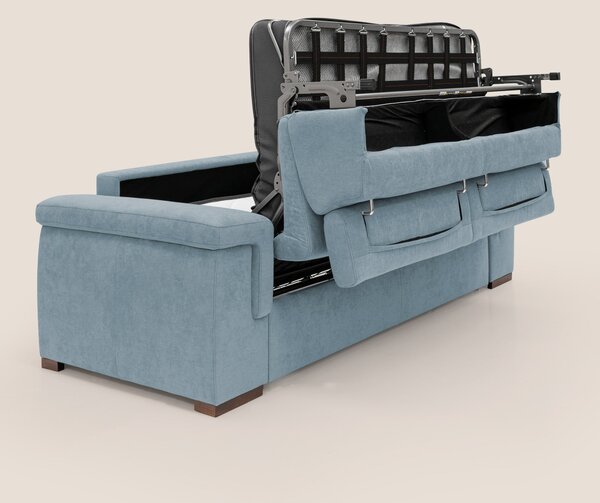 Giunone divano letto con materasso alto 18 cm e poggiatesta reclinabil