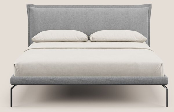 Eric letto imbottito design minimal in morbido tessuto impermeabile T1