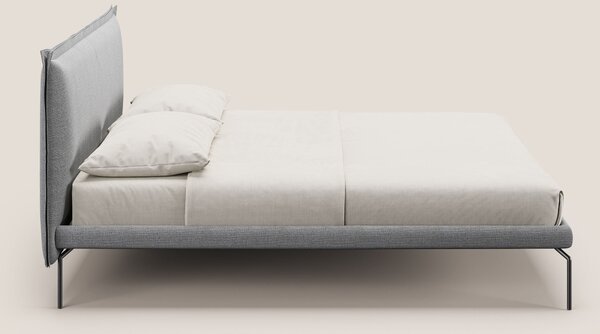 Eric letto imbottito design minimal in morbido tessuto impermeabile T1