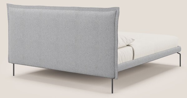 Eric letto imbottito design minimal in morbido tessuto impermeabile T1