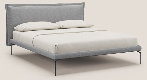 Eric letto imbottito design minimal in morbido tessuto impermeabile T1