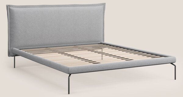 Eric letto imbottito design minimal in morbido tessuto impermeabile T1