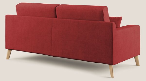 Danish divano moderno in tessuto morbido impermeabile T02 rosso