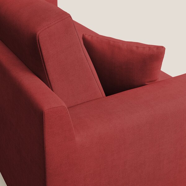Danish divano moderno in tessuto morbido impermeabile T02 rosso
