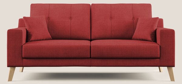 Danish divano moderno in tessuto morbido impermeabile T02 rosso