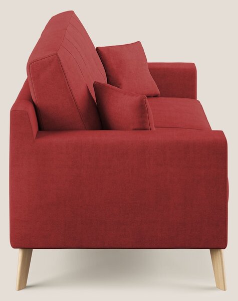 Danish divano moderno in tessuto morbido impermeabile T02 rosso