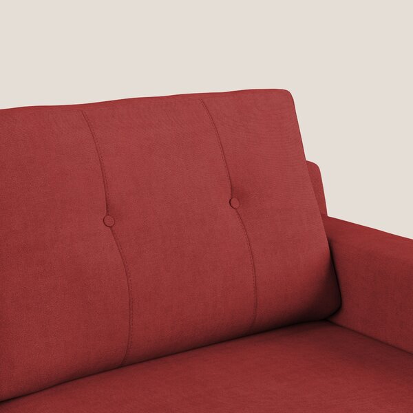 Danish divano moderno in tessuto morbido impermeabile T02 rosso