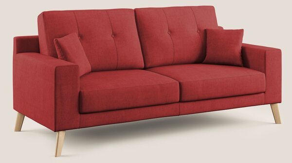 Danish divano moderno in tessuto morbido impermeabile T02 rosso