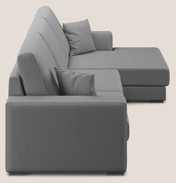 Marte divano angolare in tessuto smacchiabile impermeabile T08 grigio