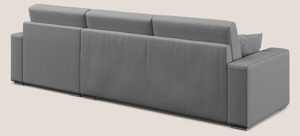 Marte divano angolare in tessuto smacchiabile impermeabile T08 grigio