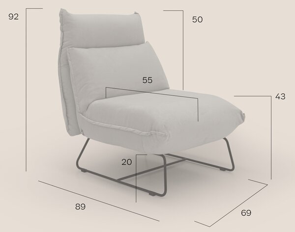 Tessa Poltroncina dal design moderno in morbida microfibra smacchiabil