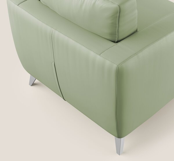 Orione Poltroncina in ecopelle moderna e impermeabile T04 verde
