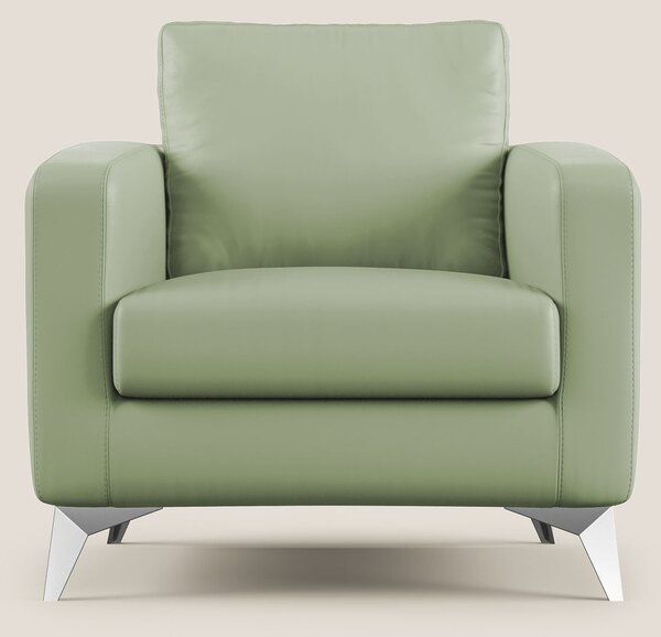 Orione Poltroncina in ecopelle moderna e impermeabile T04 verde
