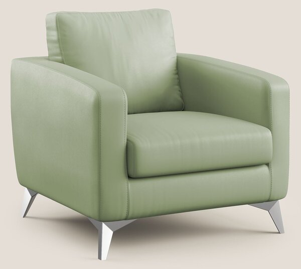 Orione Poltroncina in ecopelle moderna e impermeabile T04 verde