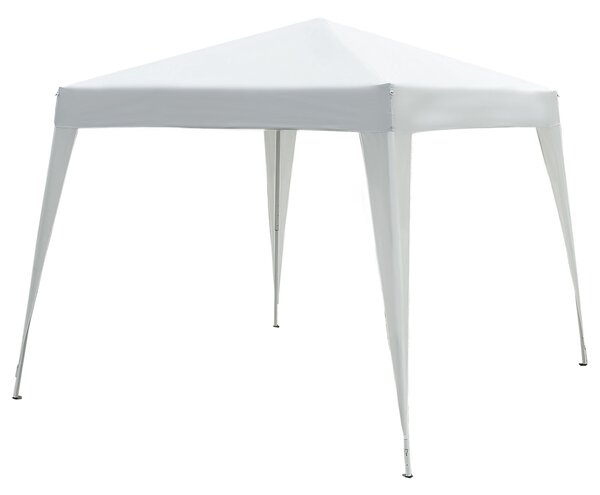 Outsunny Gazebo Popup 3 × 3m Impermeabile Pieghevole Tenda da Giardino Struttura in acciaio copertura in pe Bianco