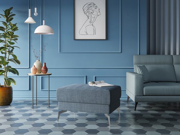 Star Pouf con piedini alti in tessuto impermeabile fiammato T03 verde