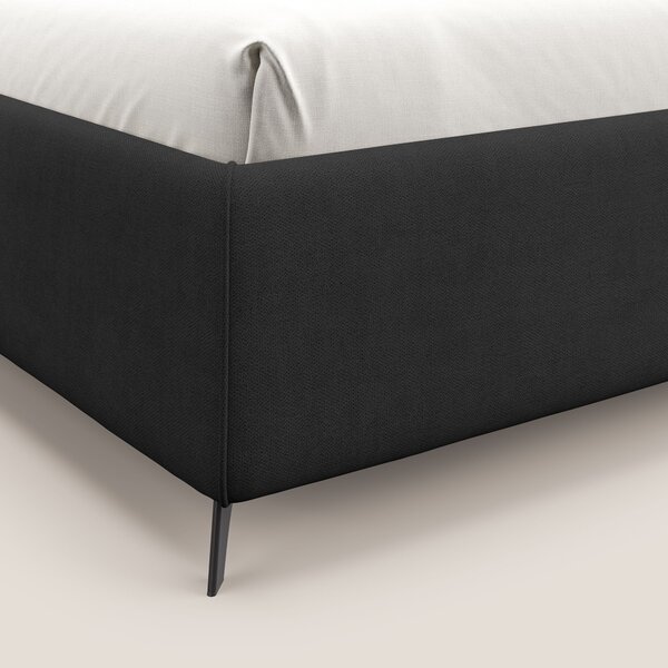 Sara sommier con giroletto contenitore in tessuto impermeabile T02 ner