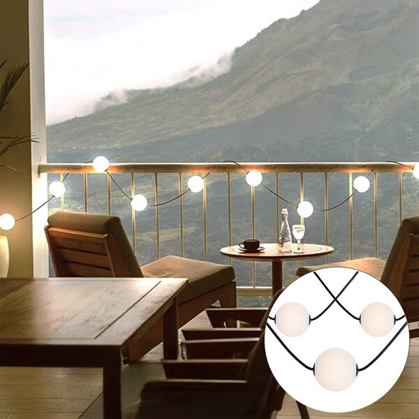 Catena luminosa da esterno moderna 8M con 14 luci LED - Malai