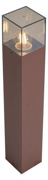 Lampione da esterno industriale marrone ruggine con vetro fumé 50 cm con sensore crepuscolare - Denmark