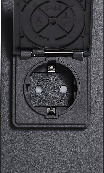Lampione da esterno moderno nero con vetro fumé 70 cm con sensore crepuscolare IP44 - Denmark