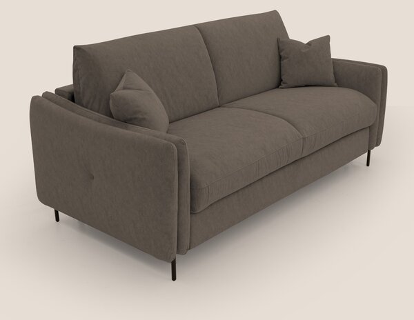 Gregory Divano letto con materasso h18 cm in microfibra effetto vellut