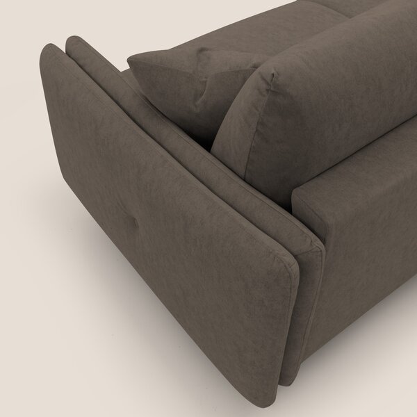 Gregory Divano letto con materasso h18 cm in microfibra effetto vellut