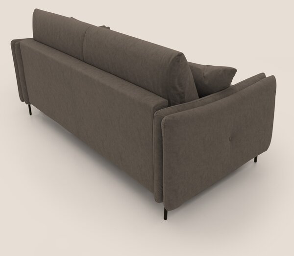 Gregory Divano letto con materasso h18 cm in microfibra effetto vellut