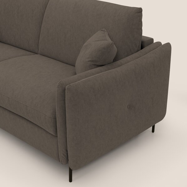 Gregory Divano letto con materasso h18 cm in microfibra effetto vellut