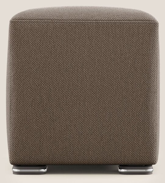 Cube pouf in tessuto morbido smacchiabile T05 marrone