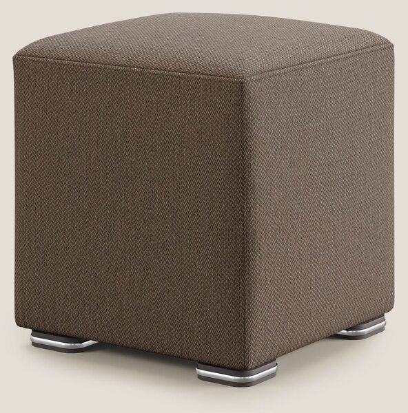 Cube pouf in tessuto morbido smacchiabile T05 marrone