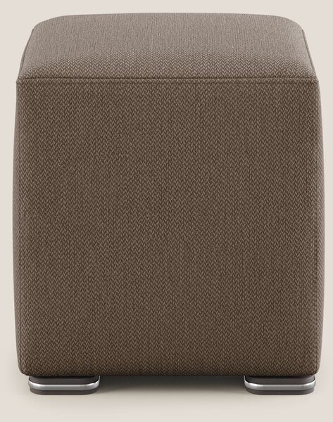 Cube pouf in tessuto morbido smacchiabile T05 marrone