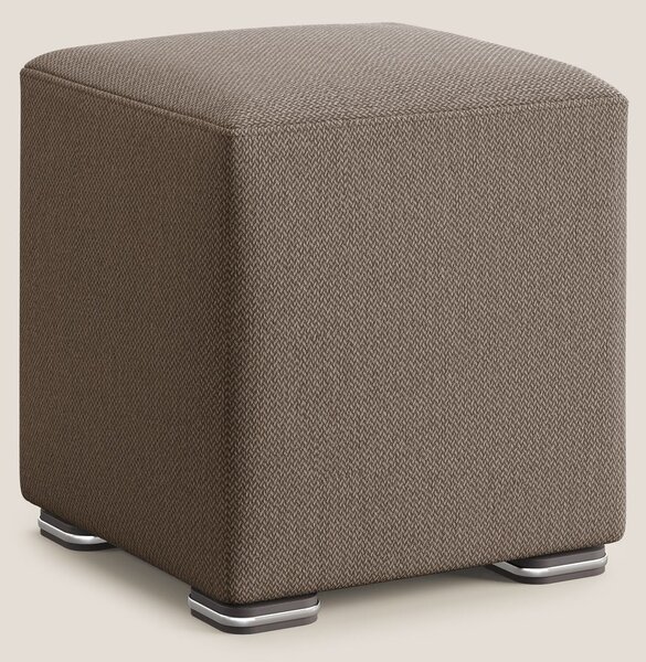 Cube pouf in tessuto morbido smacchiabile T05 marrone