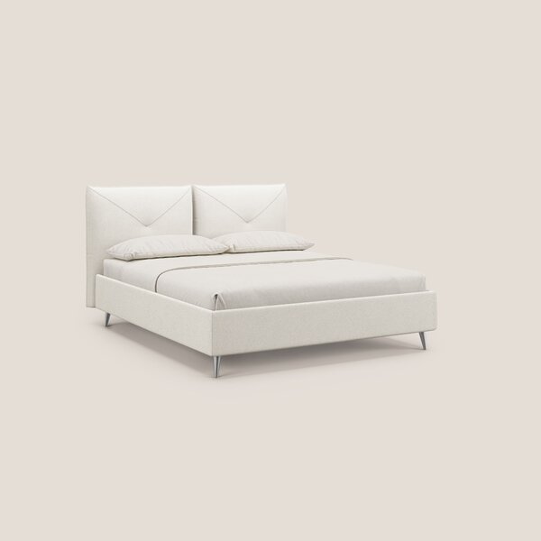 Adone letto imbottito contenitore a doppia pannellatura in bouclet imp
