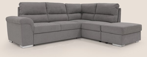 Minerva divano angolare con estraibile a cassettone e pouf contenitore
