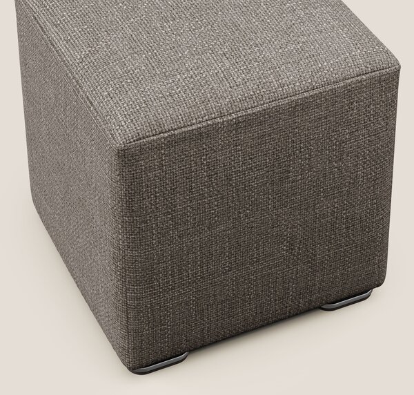 Cube pouf in morbido tessuto impermeabile ad intreccio melangiato T06