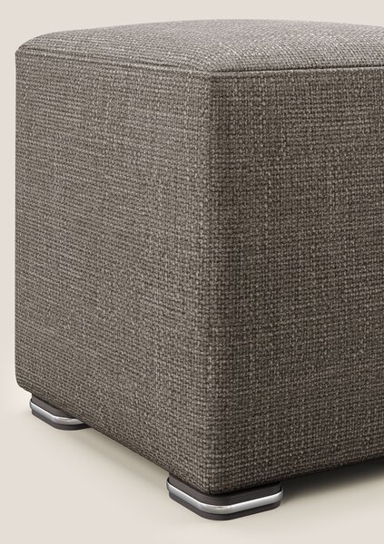 Cube pouf in morbido tessuto impermeabile ad intreccio melangiato T06