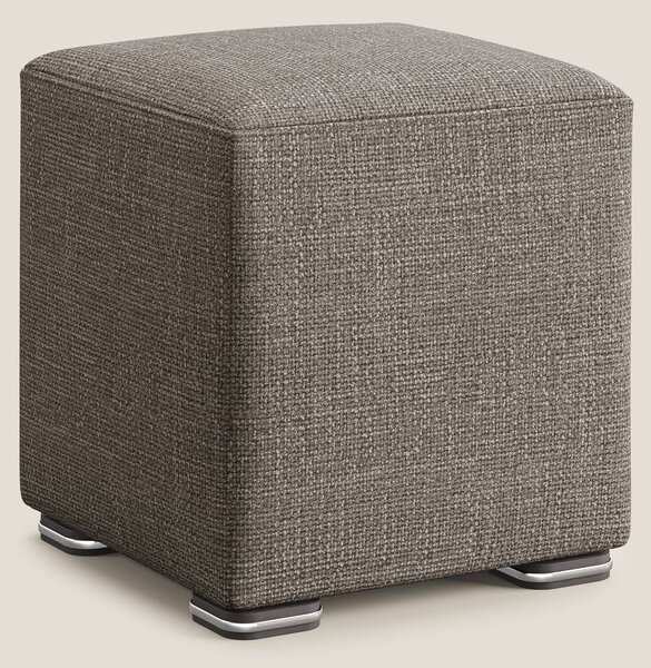 Cube pouf in morbido tessuto impermeabile ad intreccio melangiato T06