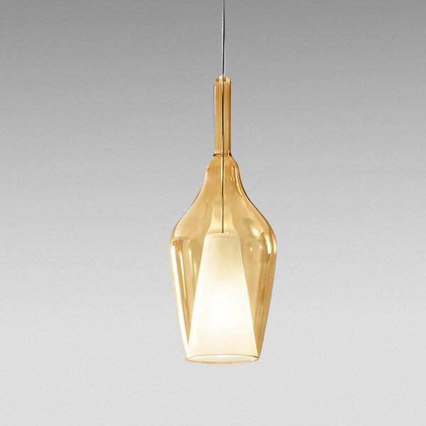 Gea Luce Ofelia S/12 Ambra trasparente lampada a sospensione