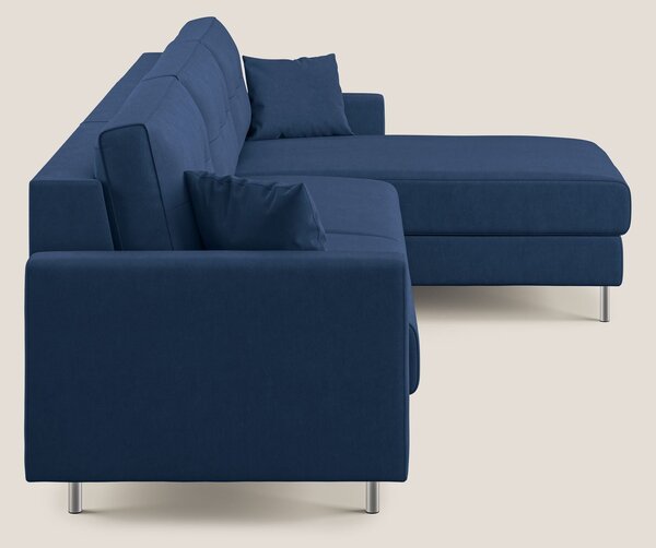 Megan divano letto angolare in microfibra smacchiabile T11 blu