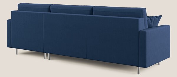Megan divano letto angolare in microfibra smacchiabile T11 blu