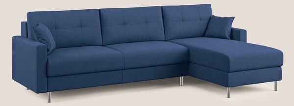 Megan divano letto angolare in microfibra smacchiabile T11 blu