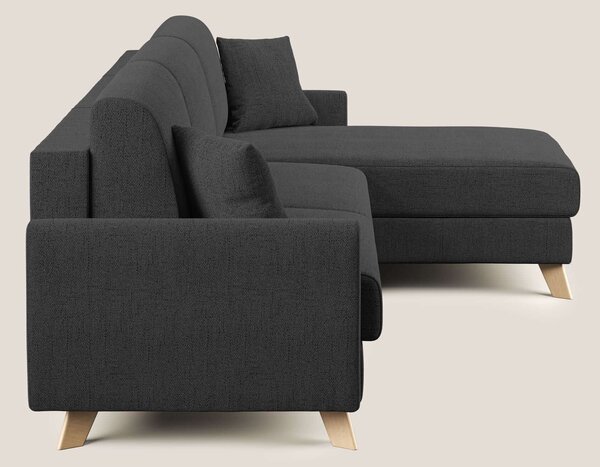 Edgar divano letto angolare in tessuto felis impermeabile T03 antracit