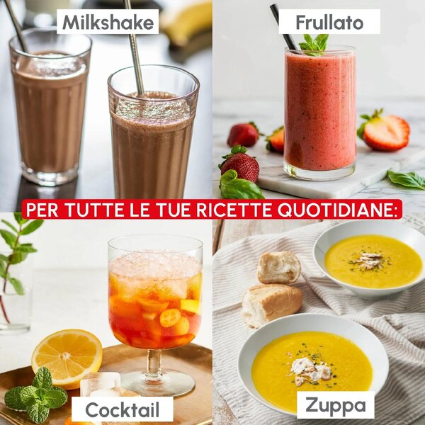 Moulinex Frullatore con Bicchiere Capacit 1,9 L 800 W 2 Velocit + Pulse Caraffa in Vetro colore Nero - Blendforce LM5958F0