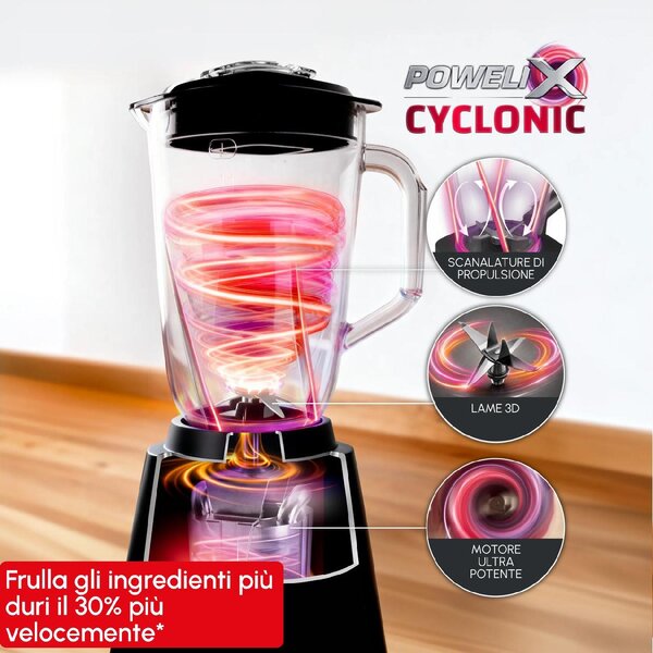 Moulinex Frullatore con Bicchiere Capacit 1,9 L 800 W 2 Velocit + Pulse Caraffa in Vetro colore Nero - Blendforce LM5958F0