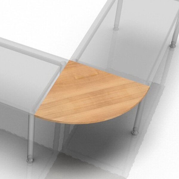 XBE91 W - Angolo a 90 gradi, forma circolare, 80x80, noce
