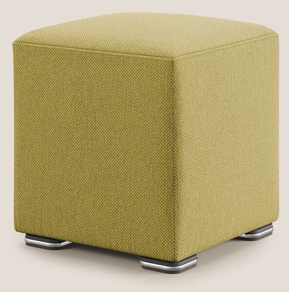 Cube pouf in tessuto morbido smacchiabile T05 giallo