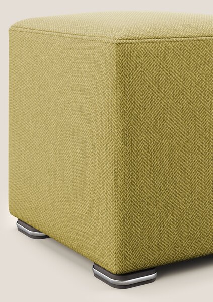 Cube pouf in tessuto morbido smacchiabile T05 giallo