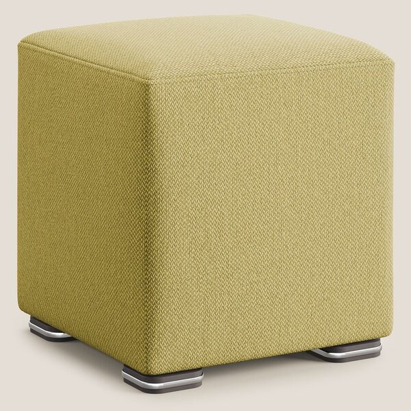 Cube pouf in tessuto morbido smacchiabile T05 giallo