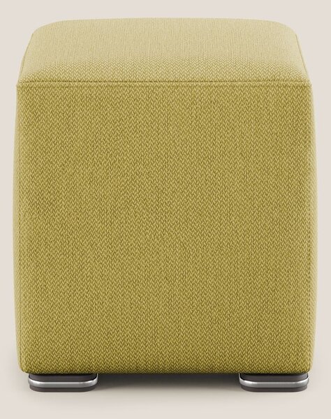 Cube pouf in tessuto morbido smacchiabile T05 giallo